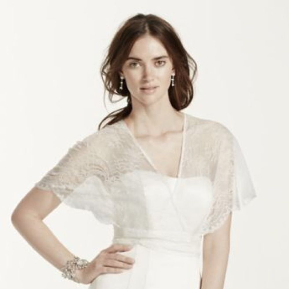 White Lace wedding bolero from David’s Bridal